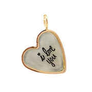 HEATHER B MOORE Silver and 14K Yellow Gold Frame I Love You Heart Charm